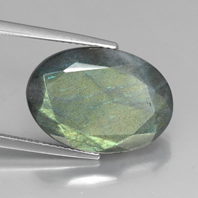 Labradorite multicolore naturelle coupe ovale, 11,14 ct, opaque
