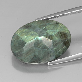 Labradorite multicolore naturelle coupe ovale, 11,14 ct, opaque