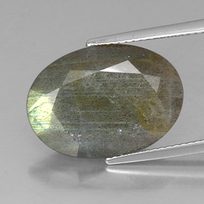 Labradorite Multicolore naturelle Coupe ovale, 9.58 ct, Opaque