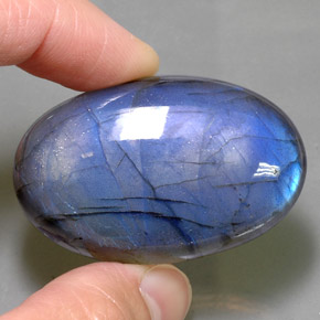 Labradorite multicolore naturelle coupe ovale, 93,88 ct, translucide
