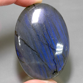 Labradorite multicolore naturelle coupe ovale, 145,20 ct, opaque