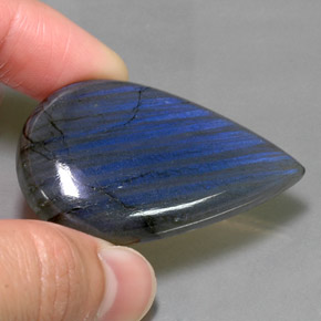 Labradorite multicolore naturelle en forme de poire, 68,82 ct, opaque