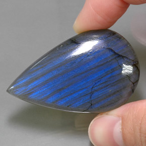 Labradorite multicolore naturelle en forme de poire, 68,82 ct, opaque