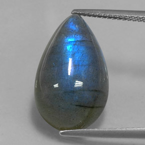Labradorite multicolore naturelle en forme de poire, 13,56 ct, translucide