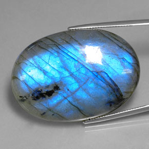 Labradorite Multicolore naturelle Coupe ovale, 88.56 ct, Translucide