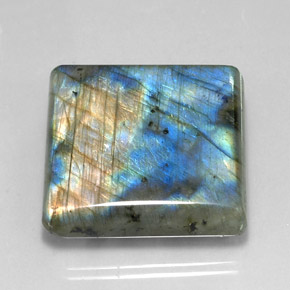 Labradorite multicolore naturelle carré, 88,54 ct, translucide