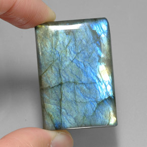 Labradorite multicolore naturelle baguette, 74,95 ct, translucide