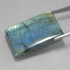 Labradorite multicolore naturelle baguette, 74,95 ct, translucide