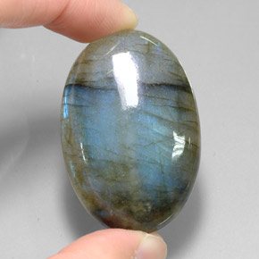 Labradorite multicolore naturelle coupe ovale, 81,11 ct, translucide
