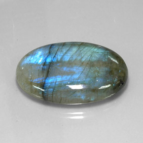 Labradorite multicolore naturelle coupe ovale, 81,11 ct, translucide