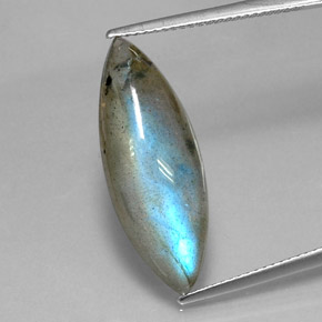 Labradorite multicolore naturelle marquise, 9,18 ct, translucide