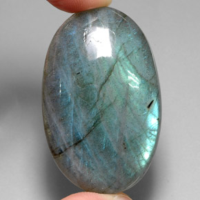 Labradorite multicolore naturelle coupe ovale, 77,11 ct, translucide