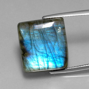 Labradorite Multicolore naturelle Carré, 21.36 ct, Translucide