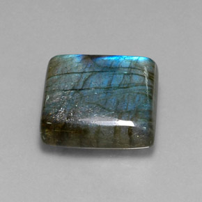 Labradorite Multicolore naturelle Carré, 21.36 ct, Translucide