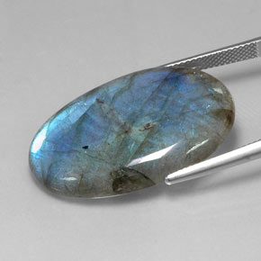 Labradorite Multicolore naturelle Coupe ovale, 25.23 ct, Translucide