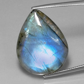Labradorite Multicolore naturelle En forme de poire, 27.17 ct, Translucide