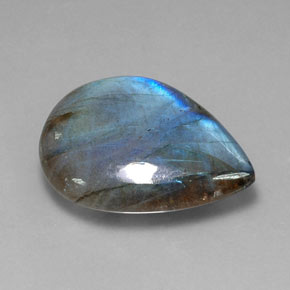Labradorite Multicolore naturelle En forme de poire, 27.17 ct, Translucide