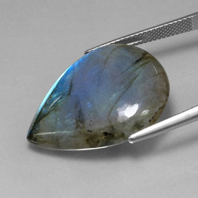 Labradorite Multicolore naturelle En forme de poire, 27.17 ct, Translucide