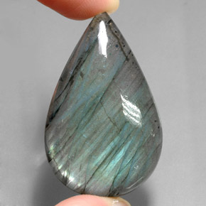 Labradorite multicolore naturelle en forme de poire, 71,40 ct, translucide