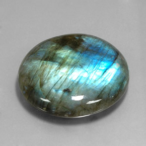 Labradorite multicolore naturelle coupe roude, 80,70 ct, translucide