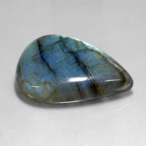 Labradorite multicolore naturelle en forme de poire, 70,99 ct, translucide