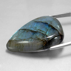 Labradorite multicolore naturelle en forme de poire, 70,99 ct, translucide