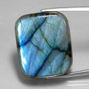 Labradorite Multicolore naturelle Coupe coussin, 45.02 ct, Translucide