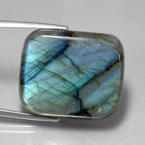 Labradorite Multicolore naturelle Coupe coussin, 45.02 ct, Translucide