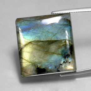 Labradorite Multicolore naturelle Carré, 44.79 ct, Translucide