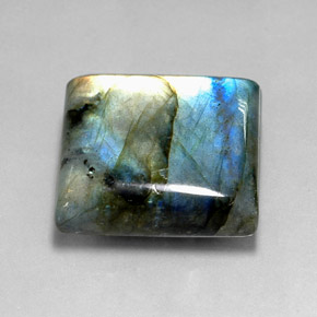 Labradorite Multicolore naturelle Carré, 44.79 ct, Translucide