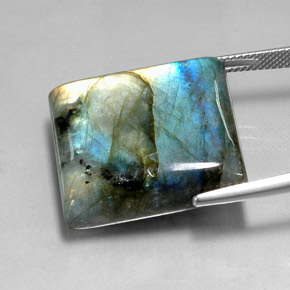 Labradorite Multicolore naturelle Carré, 44.79 ct, Translucide