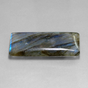 Labradorite multicolore naturelle baguette, 22,45 ct, translucide