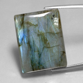Labradorite multicolore naturelle baguette, 45,78 ct, translucide