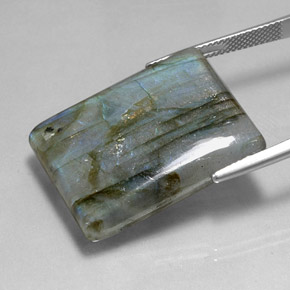 Labradorite multicolore naturelle baguette, 45,78 ct, translucide