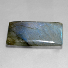 Labradorite multicolore naturelle baguette, 35,90 ct, translucide