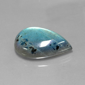Labradorite multicolore naturelle en forme de poire, 28,52 ct, opaque