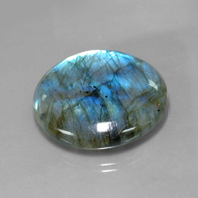 Labradorite multicolore naturelle coupe roude, 56,71 ct, translucide