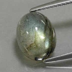 Labradorite multicolore naturelle coupe ovale, 3,19 ct, translucide