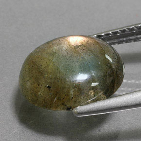 Labradorite Multicolore naturelle Coupe ovale, 3.40 ct, Translucide