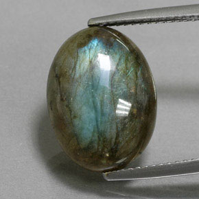 Labradorite multicolore naturelle coupe ovale, 8,06 ct, translucide