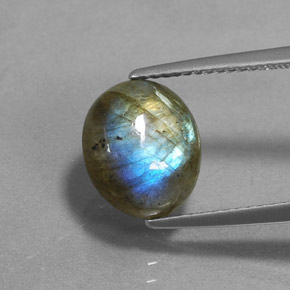 Labradorite Multicolore naturelle Coupe ovale, 3.93 ct, Translucide