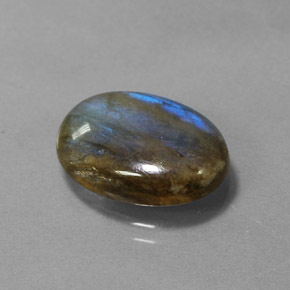Labradorite multicolore naturelle coupe ovale, 6,83 ct, translucide