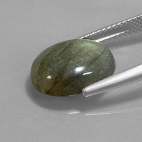 Labradorite multicolore naturelle coupe ovale, 5,31 ct, translucide