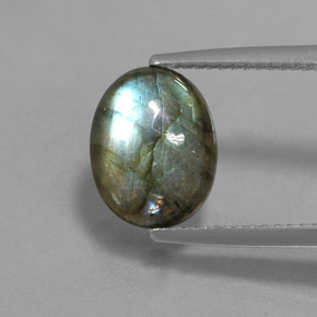 Labradorite multicolore naturelle coupe ovale, 3,75 ct, translucide