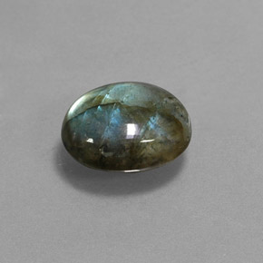 Labradorite multicolore naturelle coupe ovale, 3,75 ct, translucide