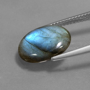 Labradorite Multicolore naturelle Coupe ovale, 3.74 ct, Translucide