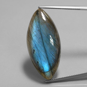 Labradorite multicolore naturelle marquise, 28,88 ct, translucide