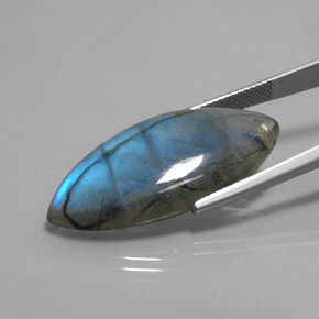 Labradorite multicolore naturelle transparent, 21,02 ct, transparent / translucide