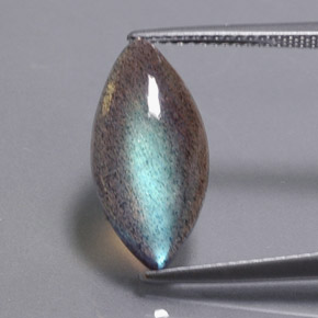 Labradorite multicolore naturelle transparent, 5,19 ct, transparent / translucide