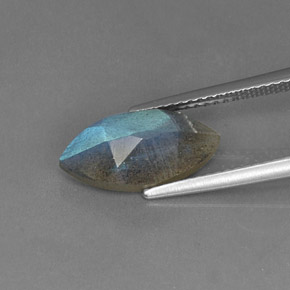 Labradorite Éclat Bleu Gris naturelle Marquise, 3.27 ct, Translucide